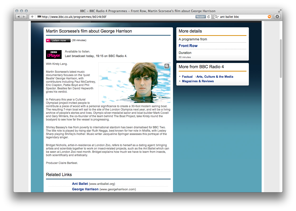 Front Row website