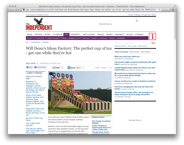 Universal Tea Machine in the Independent